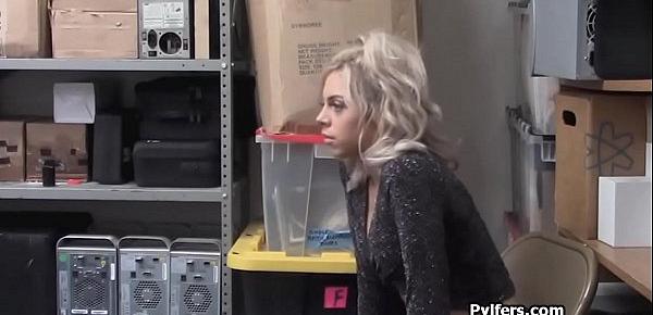 Pounding crazy hot blonde break in suspect at the office
